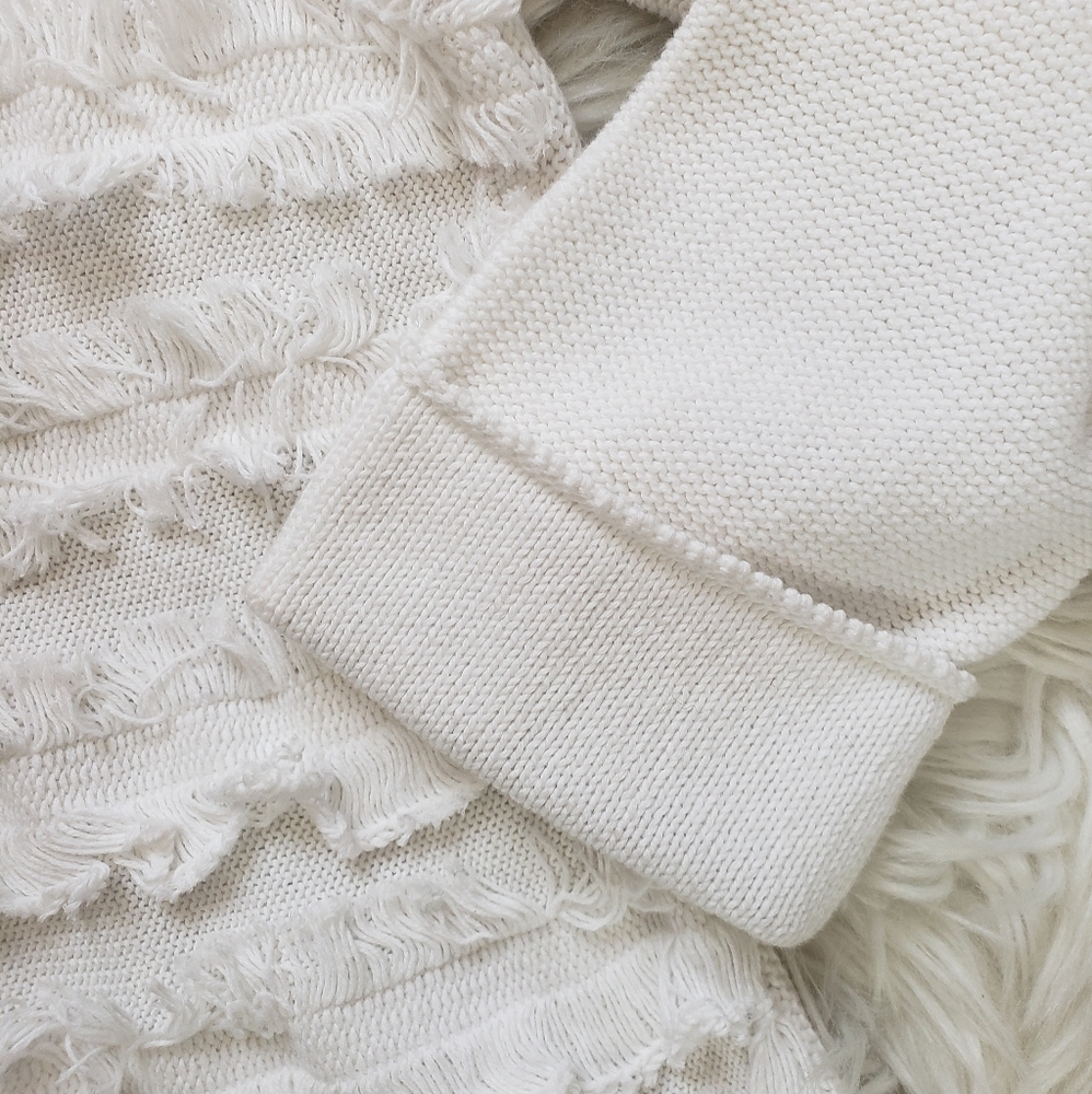 Nic + Zoe Sea Level Fringe White Sweater - Picture 4 of 9